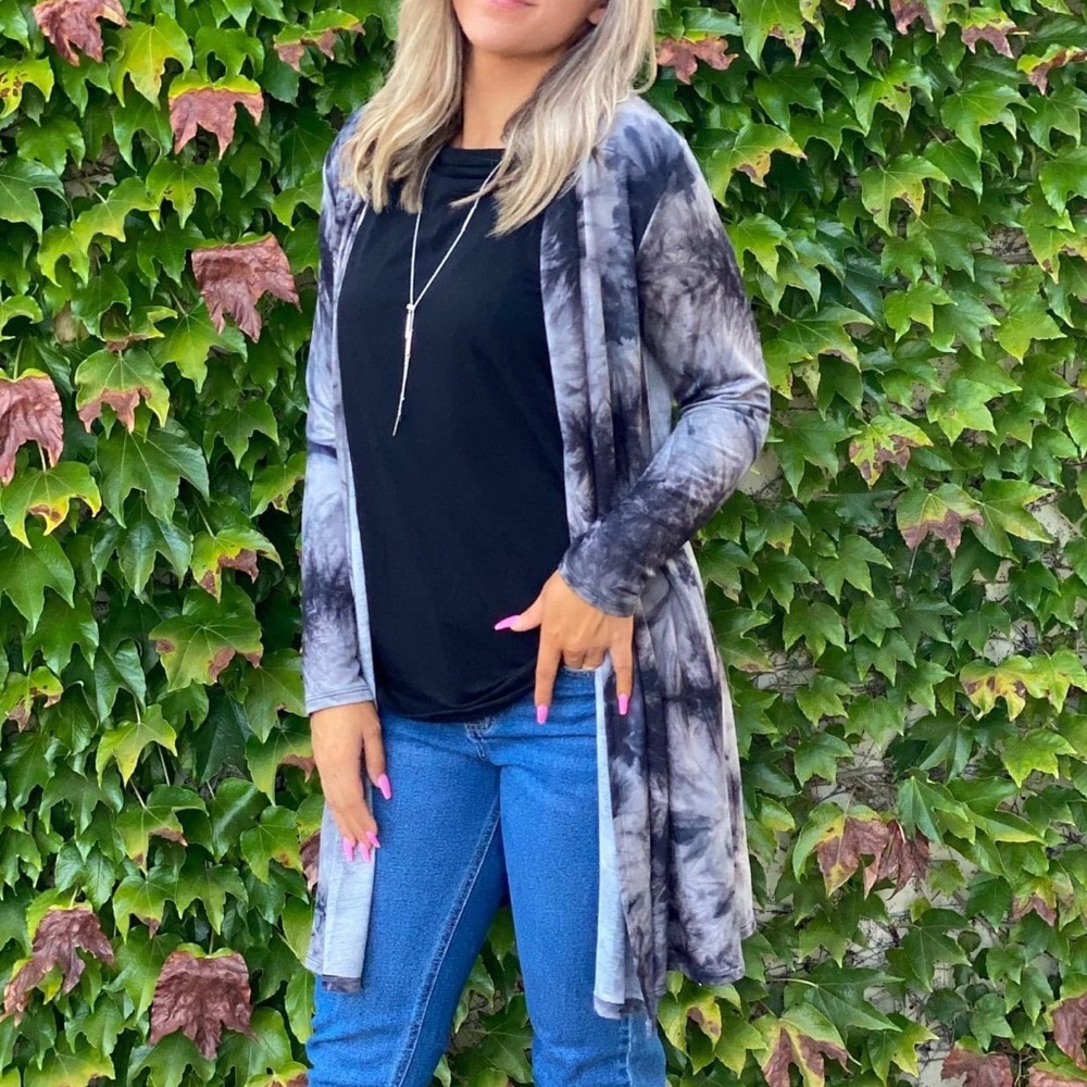 Tie Dye Open Front Cardigan